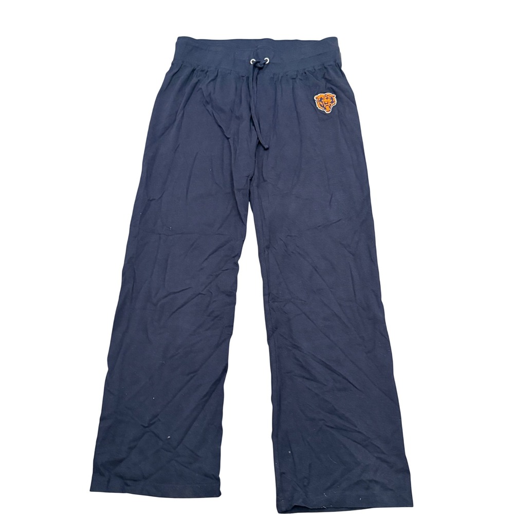 NWT NFL Team Apparel Chicago Bears Lounge Pants L Womens Blue Pajama Wide Leg